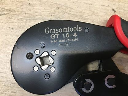Grasomtools GT 16-4 Ratschen-Crimpzange, 0,08-16mm²/ 28-5 AWG, I39986