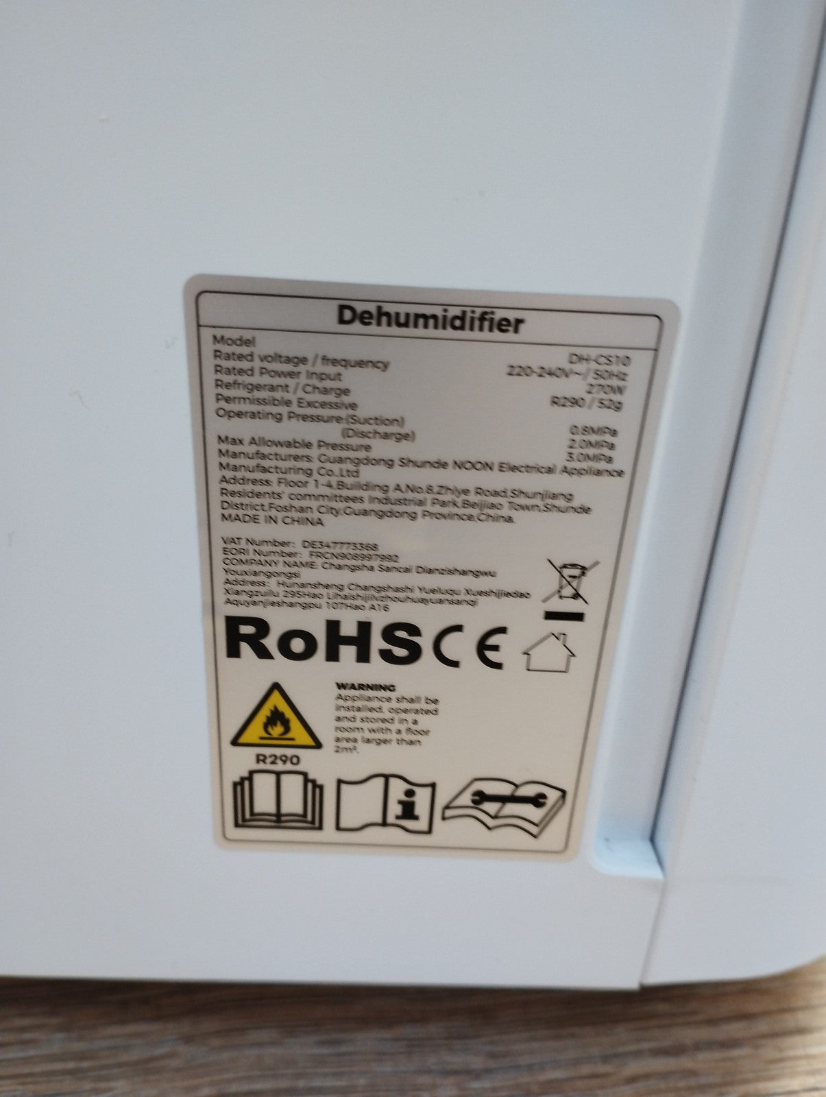 CONOPU DH-CS10 Luftentfeuchter 16L/Tag, weiß, I39600