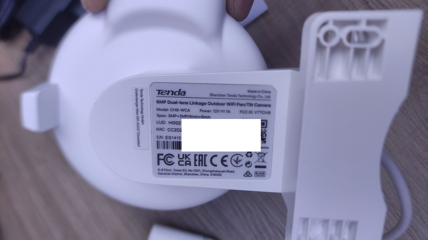 Tenda CH9-WCA Überwachungskamera Außen mit Dual-Objektiv, 2K+2K WLAN, I38556