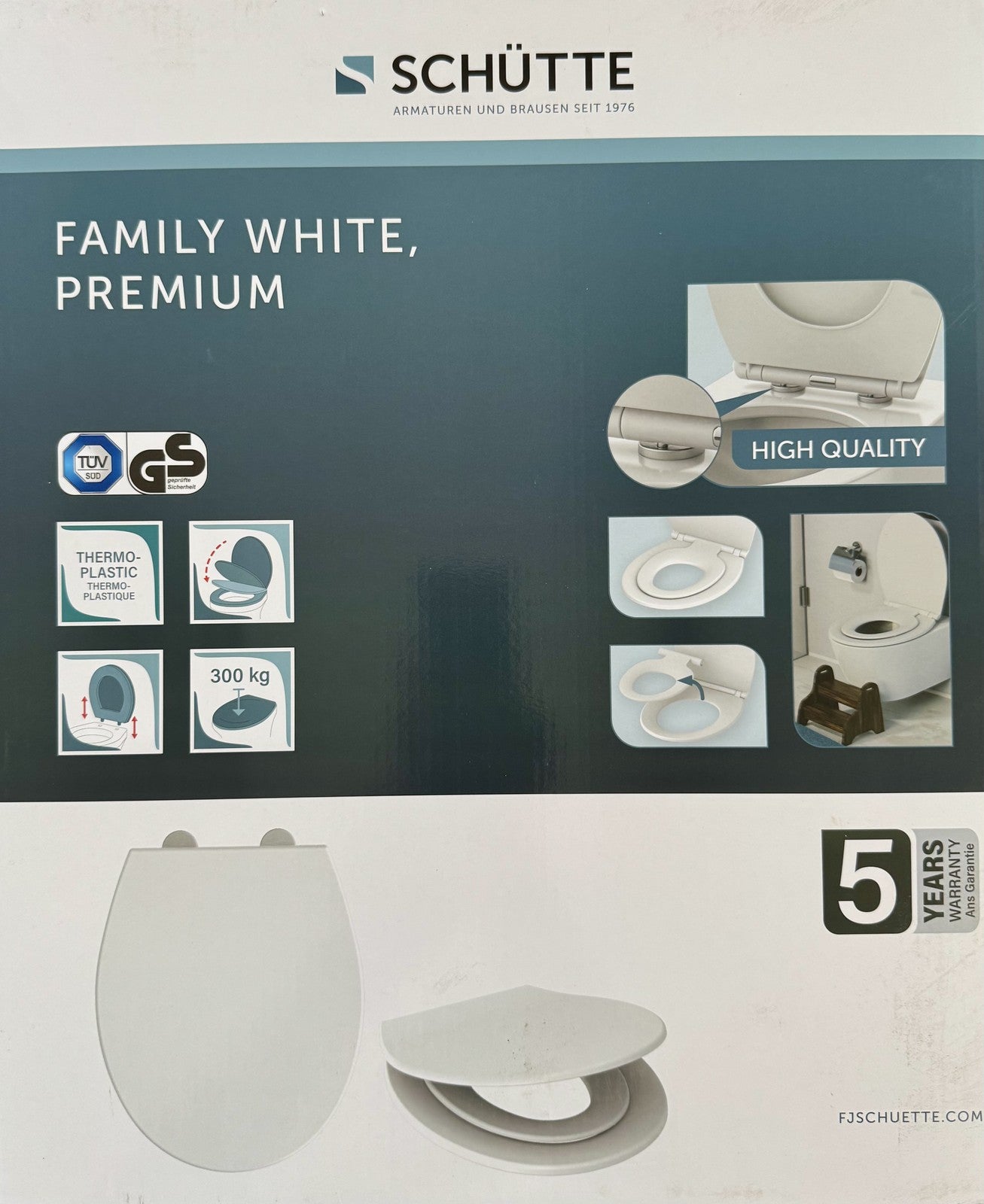 Schütte WC Sitz mit integriertem Kindersitz Absenkautomatik Premium weiß 83940-A