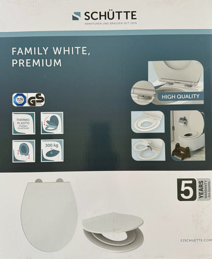Schütte WC Sitz mit integriertem Kindersitz Absenkautomatik Premium weiß 83940-A