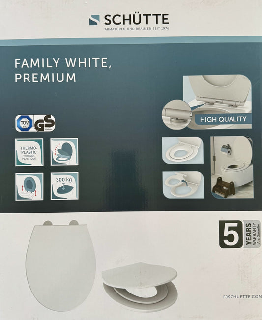 Schütte WC Sitz mit integriertem Kindersitz Absenkautomatik Premium weiß 83940-A