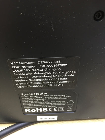 OMISOON DH-QN19 Heizlüfter 2000W, energiesparend leise, I32030