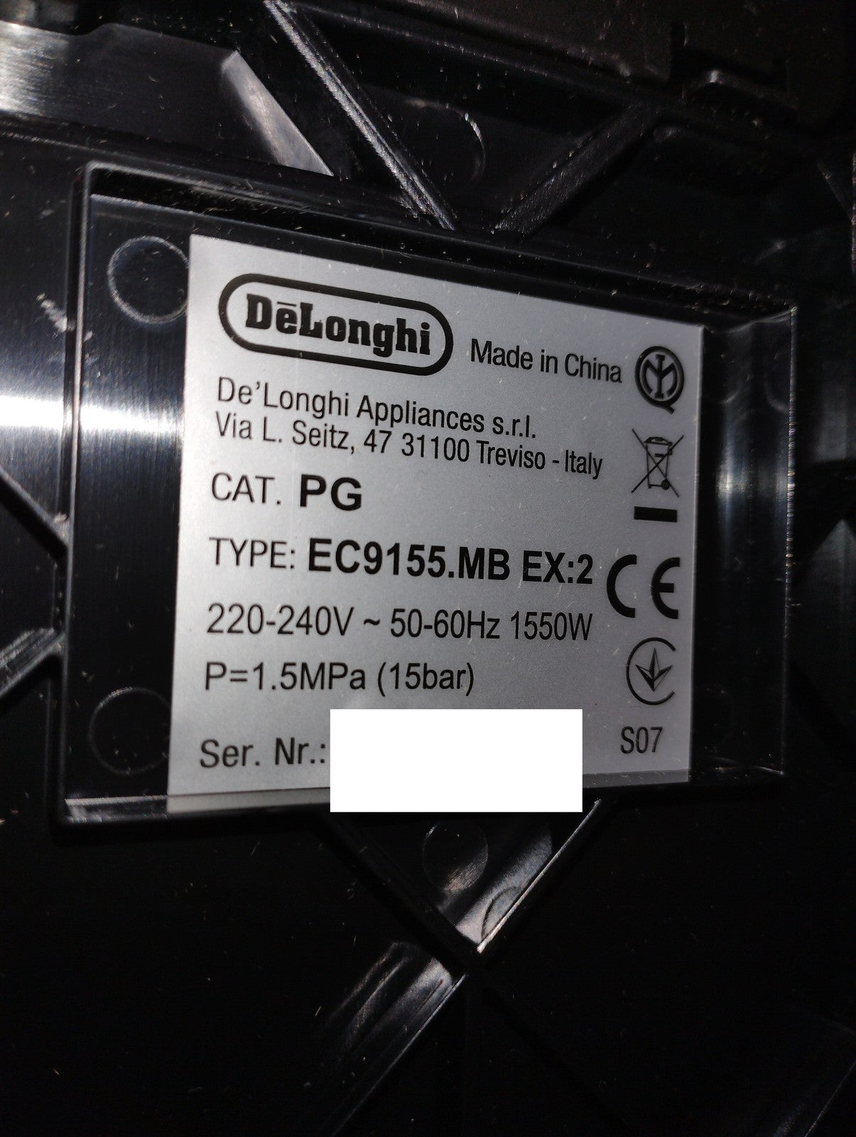 De'Longhi La Specialista Arte EC9155.MB Espressomaschine mit Mahlwerk, I39614