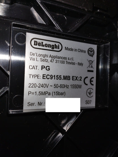 De'Longhi La Specialista Arte EC9155.MB Espressomaschine mit Mahlwerk, I39614