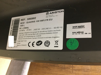 Ariston Quadris 100L WiFi FR EU Warmwasserspeicher 3060882, 100L, EEK:B, I36956