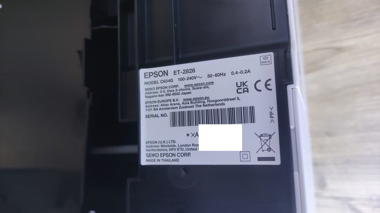 Epson EcoTank ET-2826 A4-Multifunktions-Wi-Fi-Tintentankdrucker, I37219