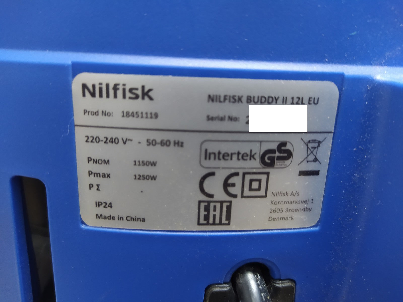 Nilfisk Buddy II 12 Nass-/Trockensauger 1200W (18451119), I35536
