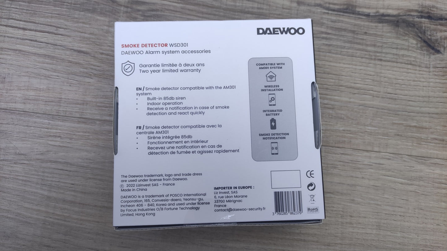 Daewoo Verbundener Rauchmelder WSD301, Kompatibel mit Daewoo AM301, I35541