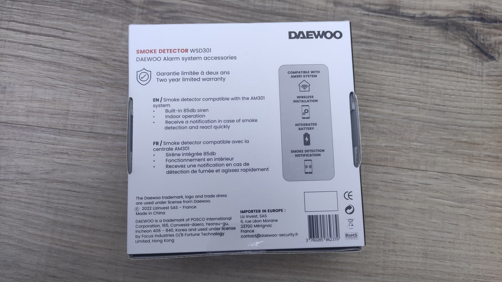 Daewoo Verbundener Rauchmelder WSD301, Kompatibel mit Daewoo AM301, I35541