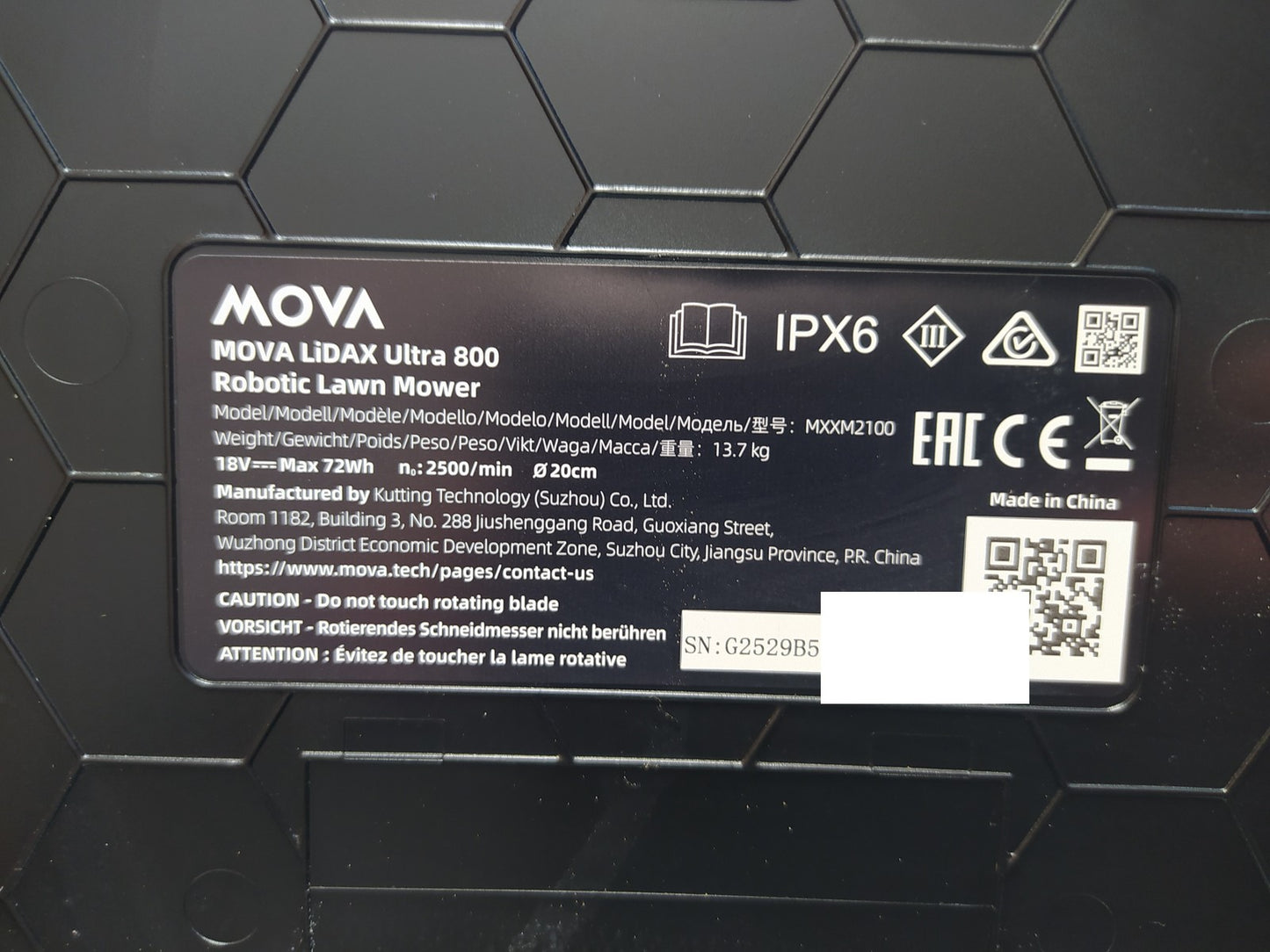 MOVA LiDAX Ultra 800 Mähroboter ohne Begrenzungskabel (MXXM2100), I37851