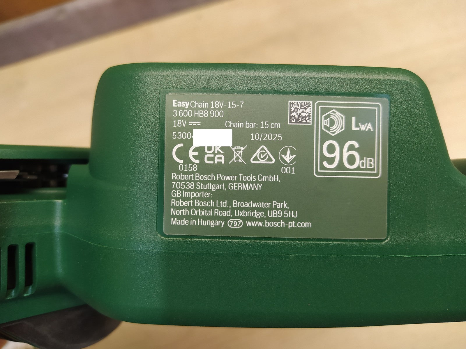 Bosch Akku-Mini-Kettensäge EasyChain 18V-15-7 Solo, 18V, I38580