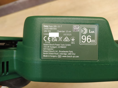 Bosch Akku-Mini-Kettensäge EasyChain 18V-15-7 Solo, 18V, I38580