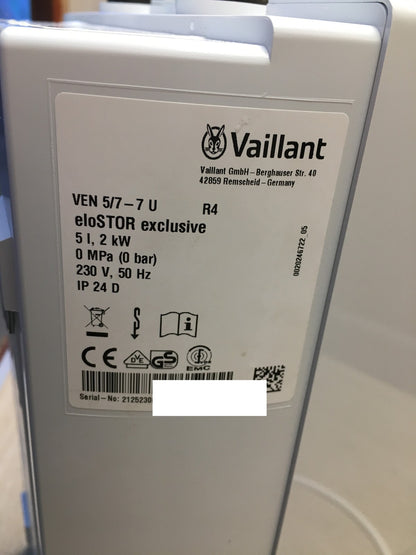 Vaillant Warmwasserspeicher VEN 5/7-7 U eloSTOR exclusive 5L 230V, EEK:A, I37570