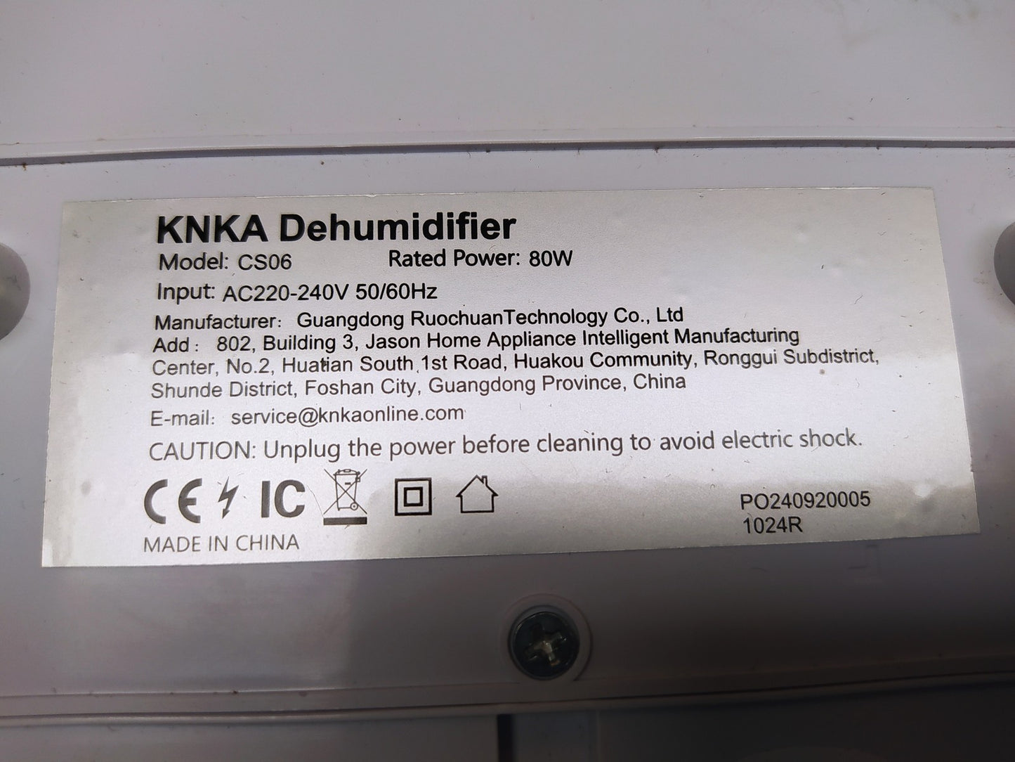 KNKA CS06 Luftentfeuchter 1,1L, Raumentfeuchter unter 28dB, I38737