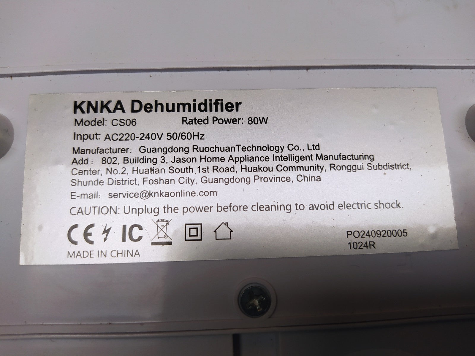KNKA CS06 Luftentfeuchter 1,1L, Raumentfeuchter unter 28dB, I38737