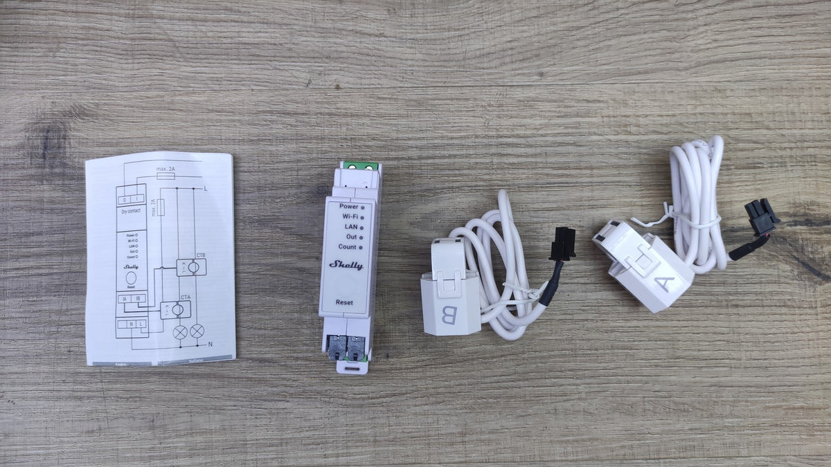 Shelly Pro EM-50 WiFi Relais Stromzähler 2x 50A mit 2 Klemmen, I40978