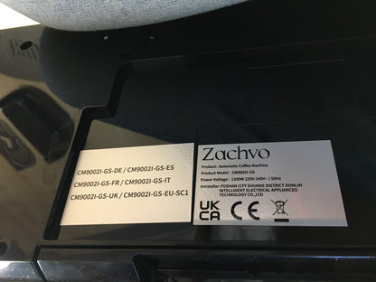 ZACHVO CM9002I-GS Kaffeevollautomat mit Milchbehälter, 20 Bar, I35992