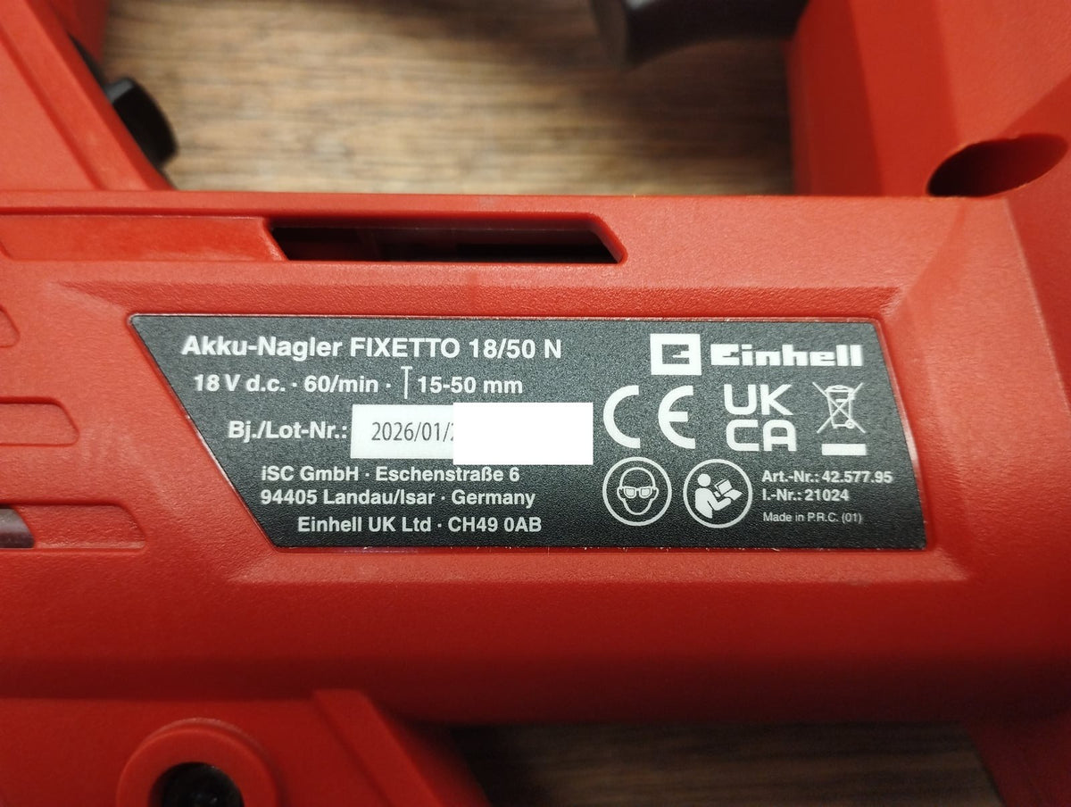 Einhell Akku-Nagler FIXETTO 18/50 N Solo, 18V, 60 Schuss/min