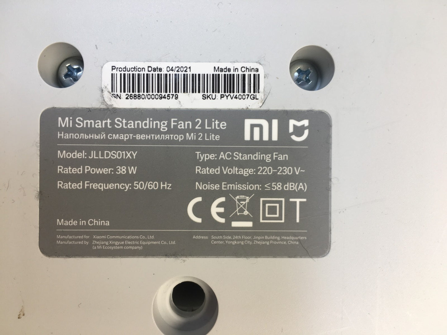 Xiaomi Mi Smart Standing Fan 2 Lite Tisch- & Standventilator, I39052
