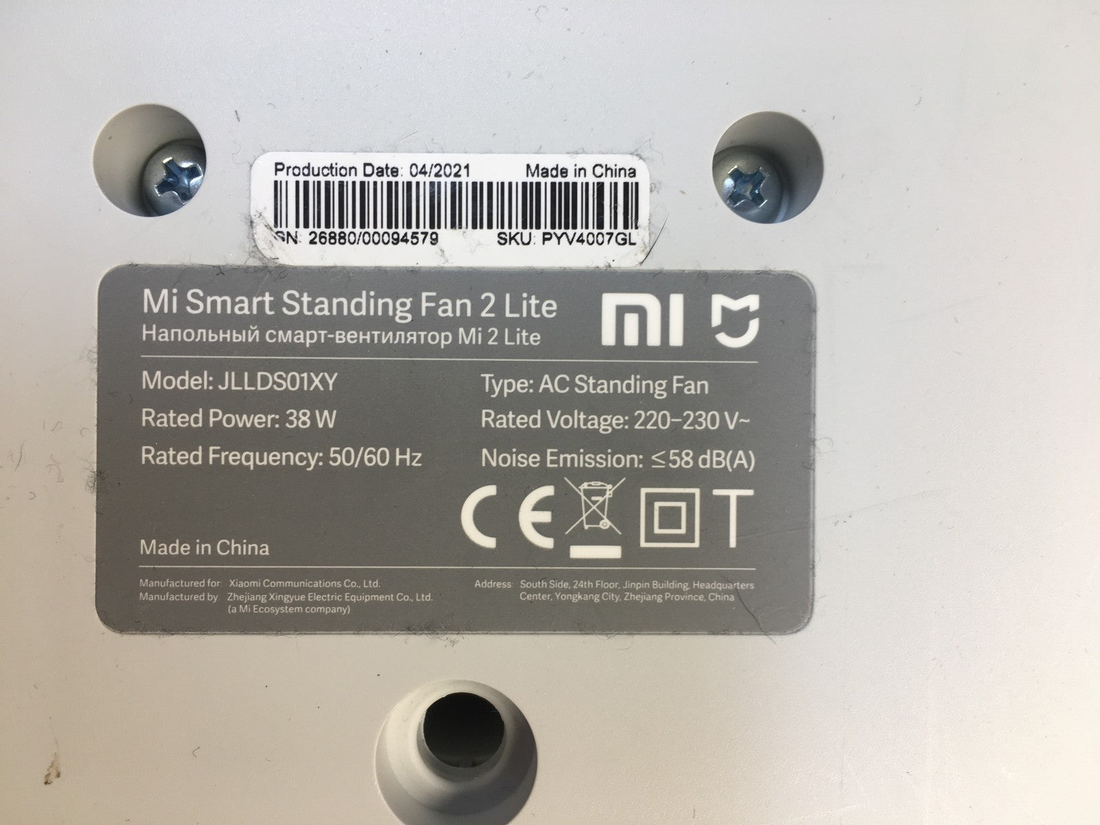 Xiaomi Mi Smart Standing Fan 2 Lite Tisch- & Standventilator, I39052