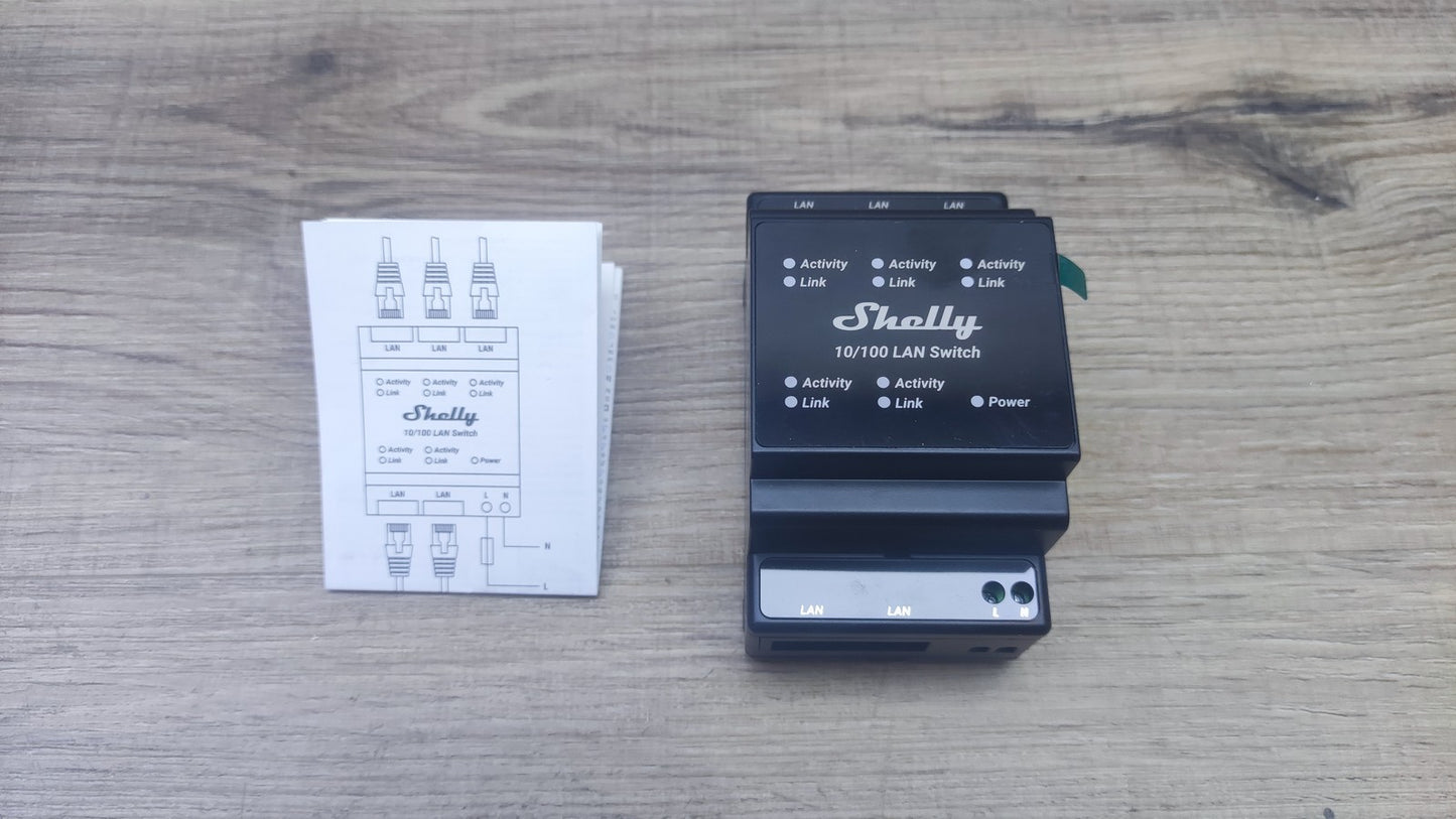 Shelly LAN Switch Ethernet Netzwerk Switch Für Die DIN Schiene, I37600