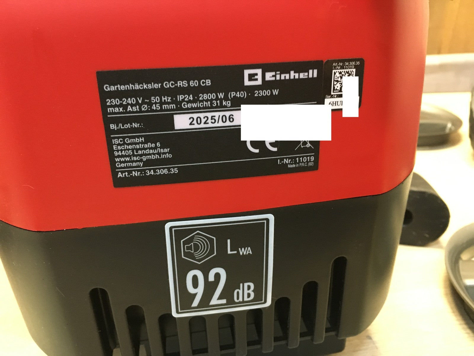 Einhell GC-RS 60 CB Elektro-Häcksler Walzenhäcksler 2300W (3430635), I37012