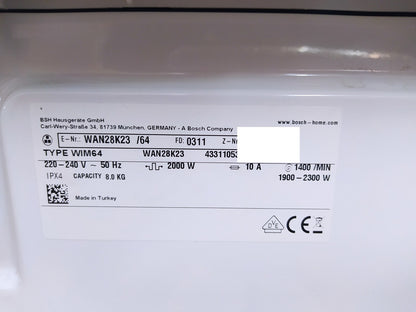 BOSCH WAN28K23 Waschmaschine Serie 4 Frontlader 8kg, 1400 UpM, I36934