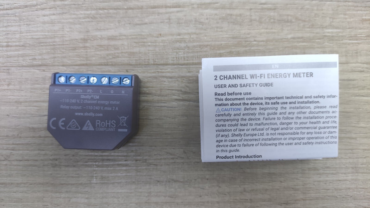 SHELLY EM Energiemessgerät 2-Kanal WLAN, I40905