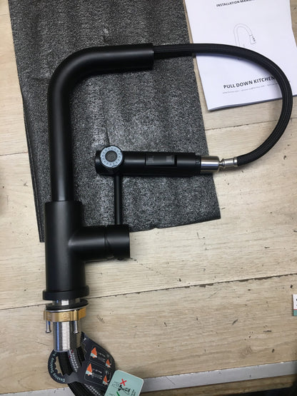 FORIOUS Wasserhahn Küche, ausziehbar, Küchenarmatur, Schwarz, I40468