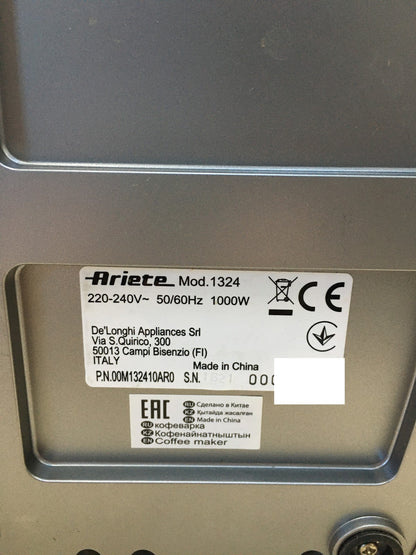 Ariete 1324/10 Kaffeemaschine, 1000W, Edelstahl, I35743