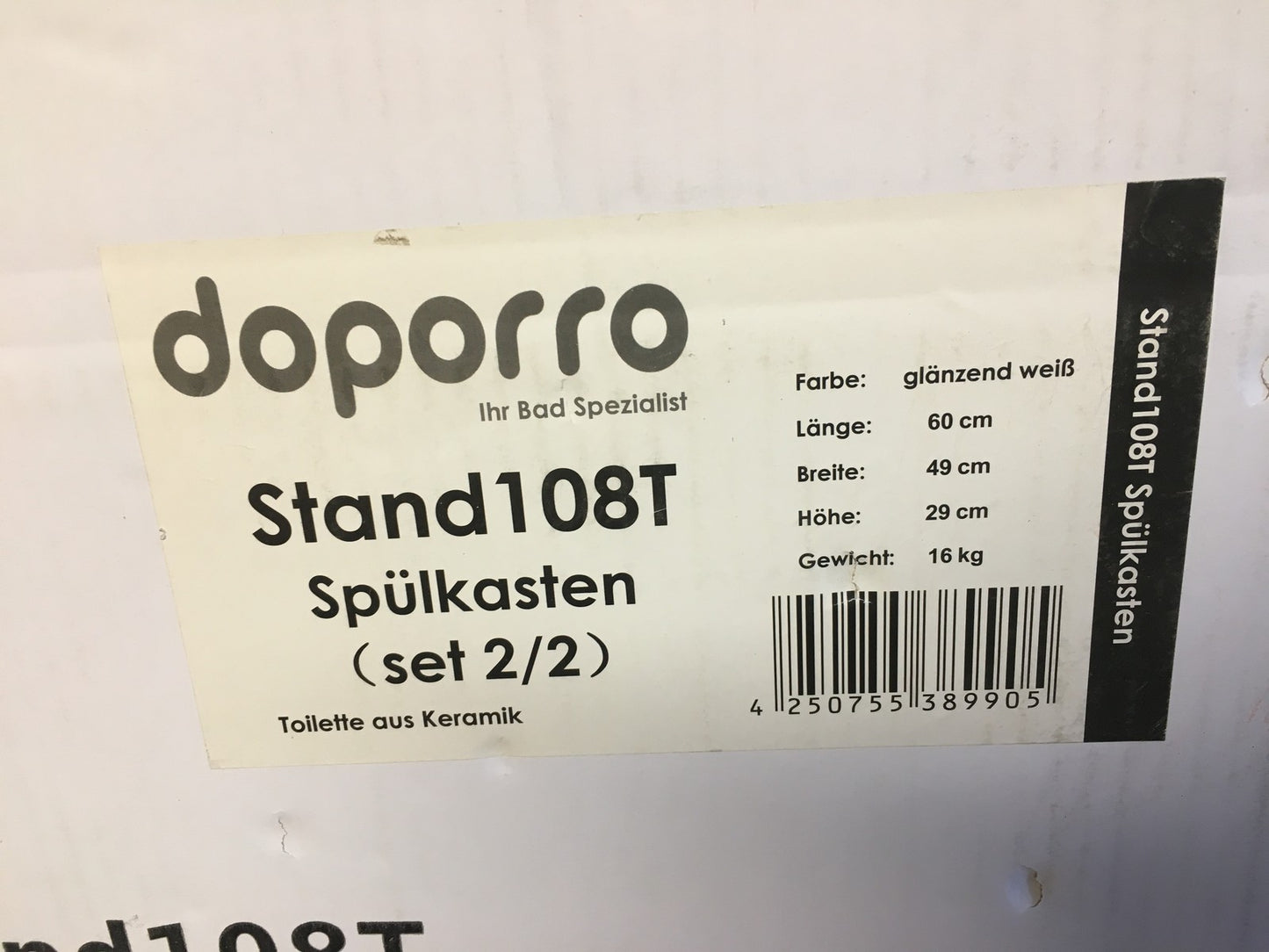 doporro Stand 108T Spülkasten weiß, I38451