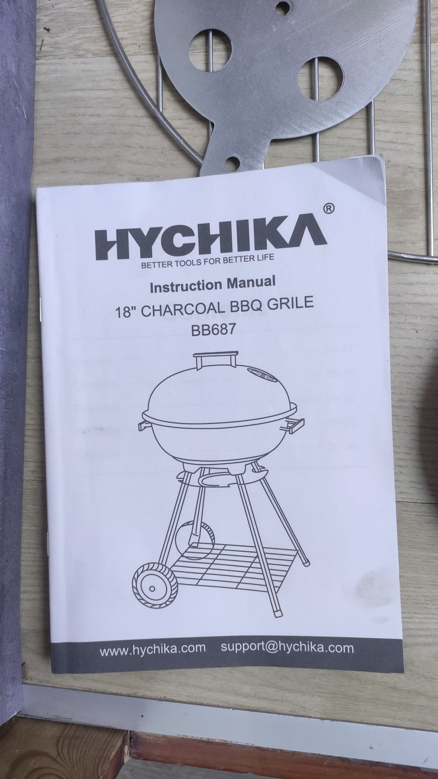 HYCHIKA BB687 Kugelgrill Holzkohlegrill Kohlegrill, Ø47cm 18 Zoll, I34925