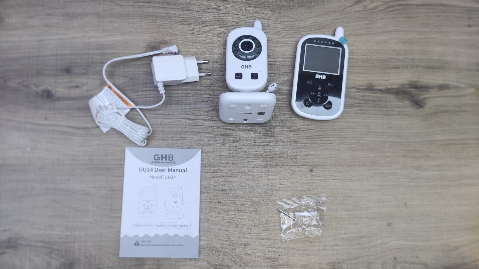 GHB Babyphone UU24, Monitor mit Kamera 2,4 GHz Nachtsicht, I38515