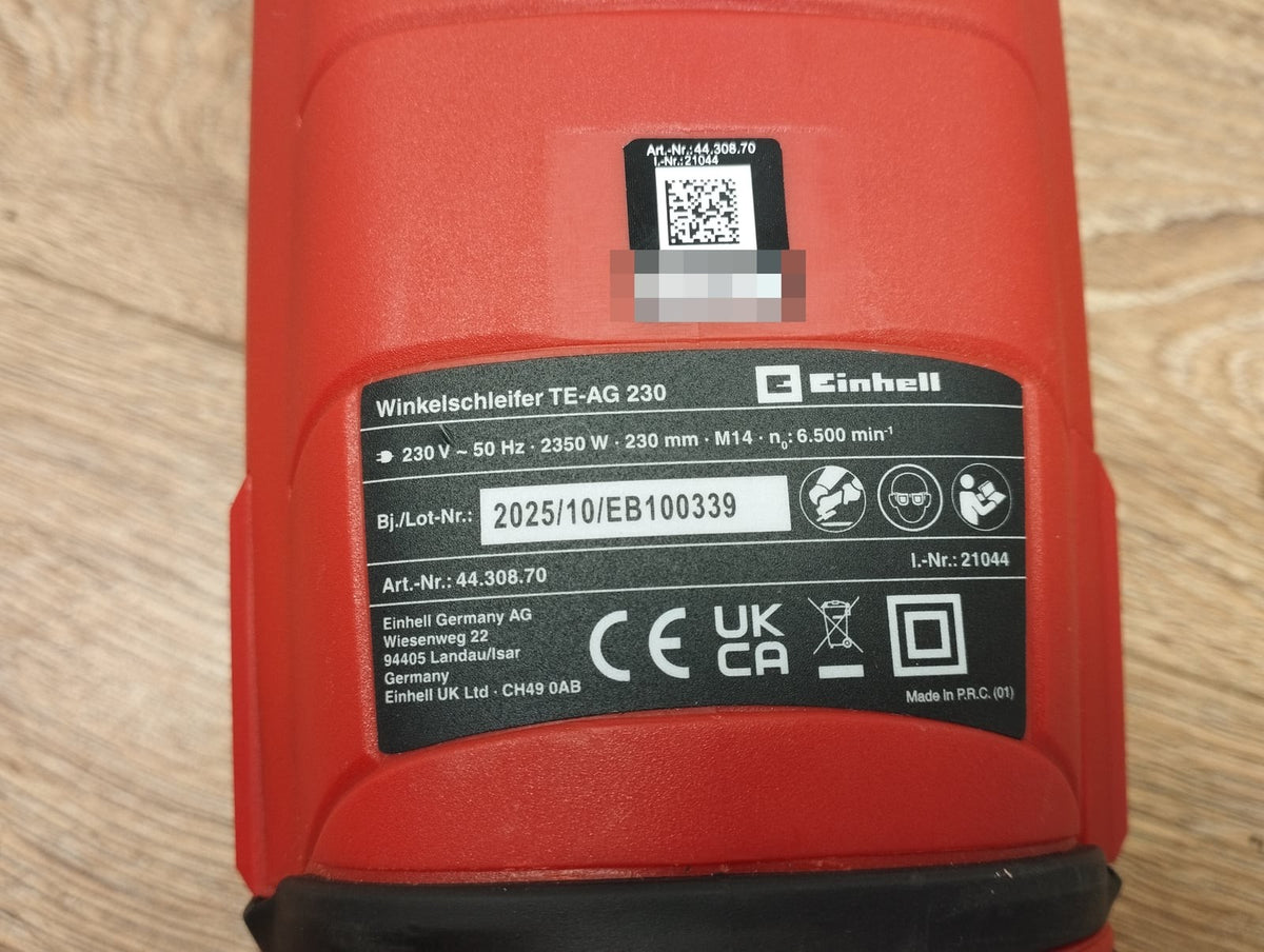Einhell TE-AG 230 Winkelschleifer 2350W 44.308.70 Softstart drehbarer Handgriff