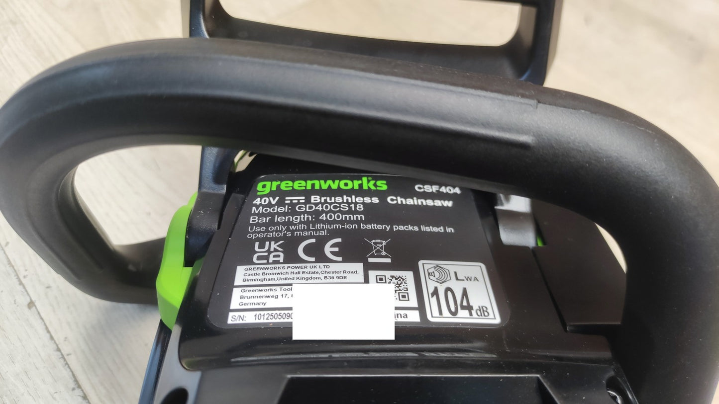 Greenworks Tools GD40CS18 Akku-Kettensäge solo, I38073