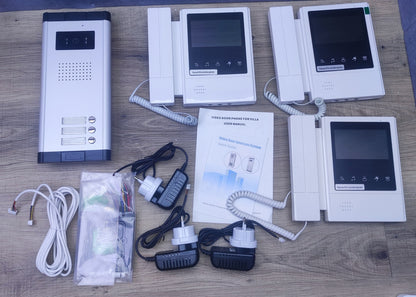 uoweky Video-Türsprechanlage 10,9 cm (4,3 Zoll) Verkabelt 3-Familienhaus, I36192