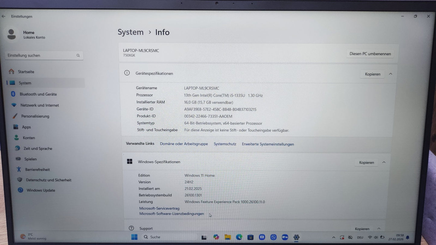 Samsung Galaxy Book4 Notebook 15.6" FHD Core i5-1335U 16GB 512GB USB-C HDMI WiFi
