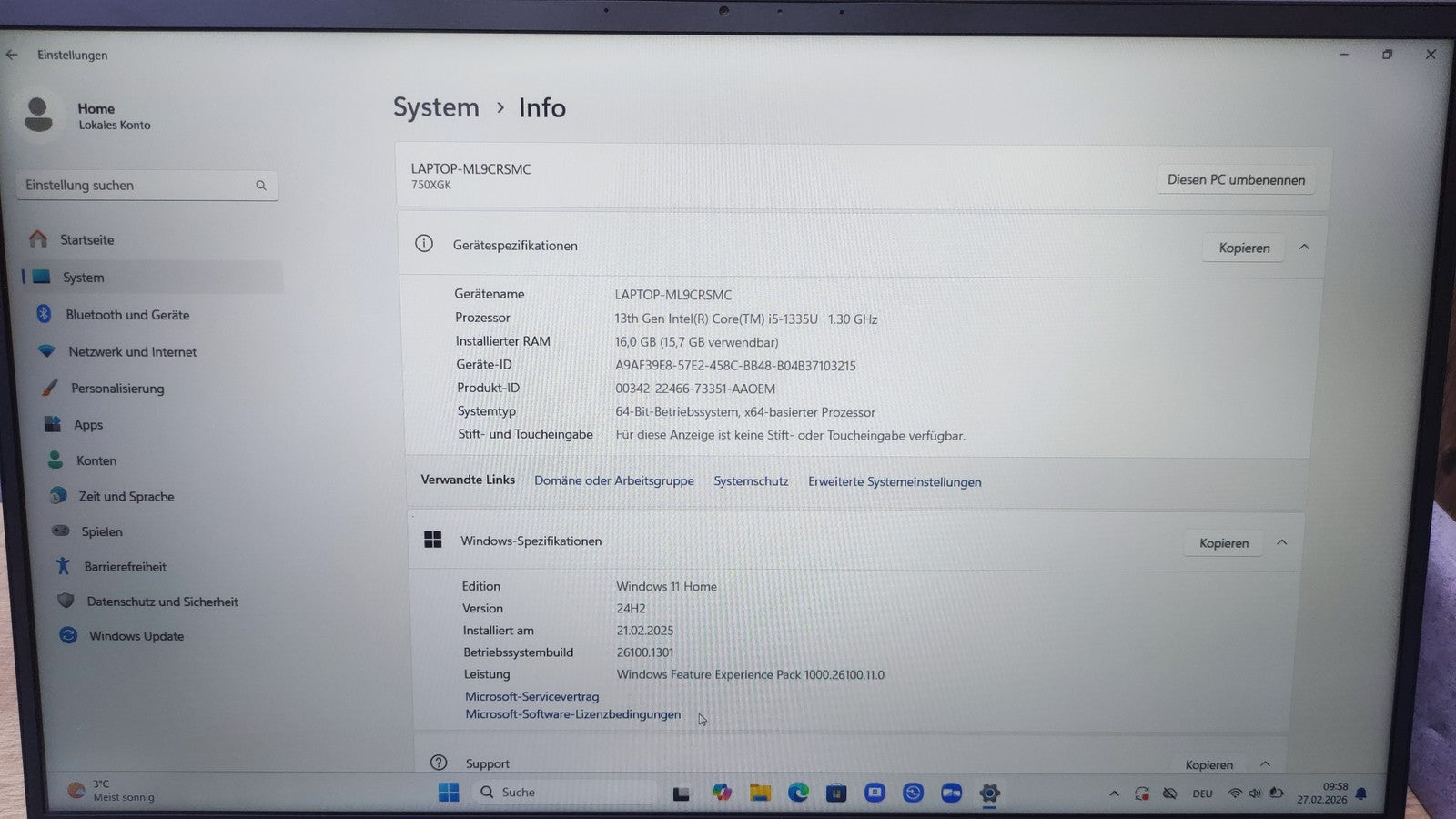 Samsung Galaxy Book4 Notebook 15.6" FHD Core i5-1335U 16GB 512GB USB-C HDMI WiFi