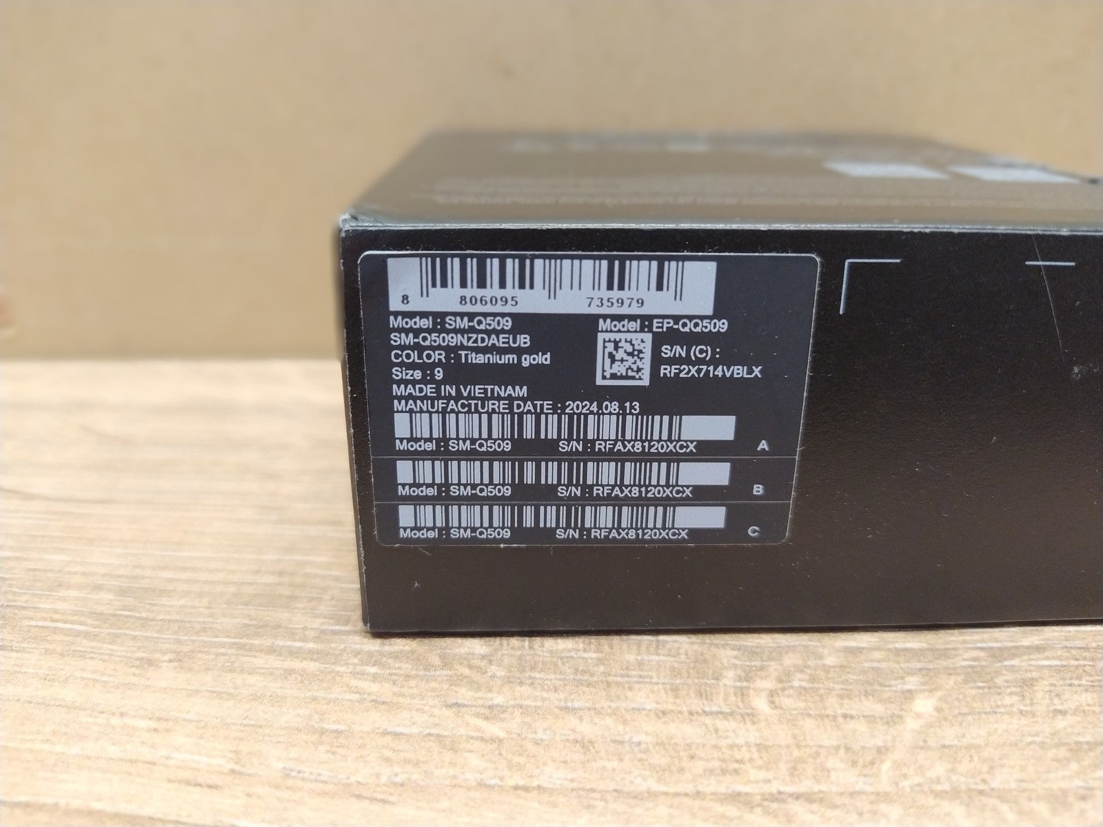 Samsung Galaxy Ring Titanium Gold SM-Q509, Größe 9, I39236
