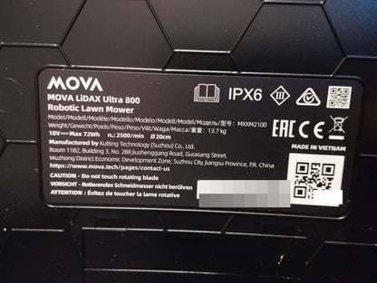 MOVA LiDAX Ultra 800 Mähroboter ohne Begrenzungskabel (MXXM2100)