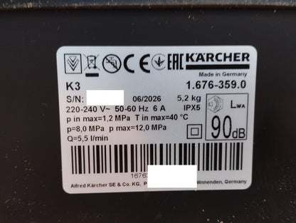Kärcher 1.676-359.0 Hochdruckreiniger K 3, max. 120 bar, I39774