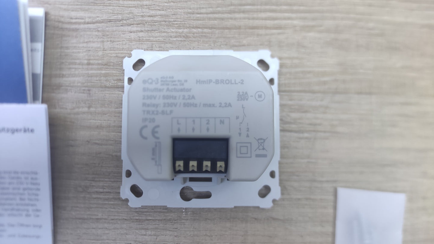 Homematic IP Rollladenaktor für Markenschalter HmIP-BROLL-2 151322A0, I38489