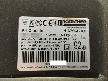 Kärcher K 4 Classic Hochdruckreiniger 1.679-420.0