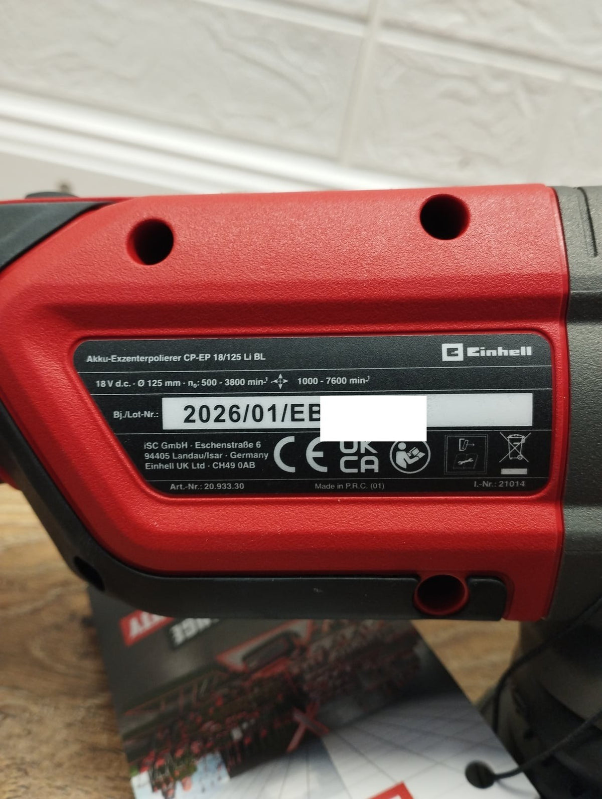 Einhell Akku-Exzenterpolierer CP-EP 18/125 Li BL Solo (ohne Akku und Ladegerät)