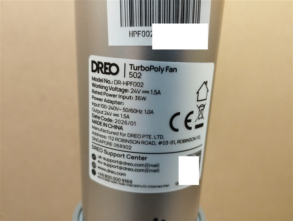 Dreo TurboPoly Fan 502 Standventilator DR-HPF002 I40694