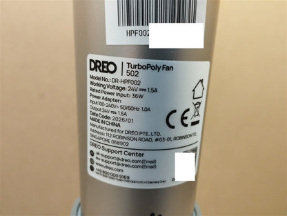 Dreo TurboPoly Fan 502 Standventilator DR-HPF002 I40694