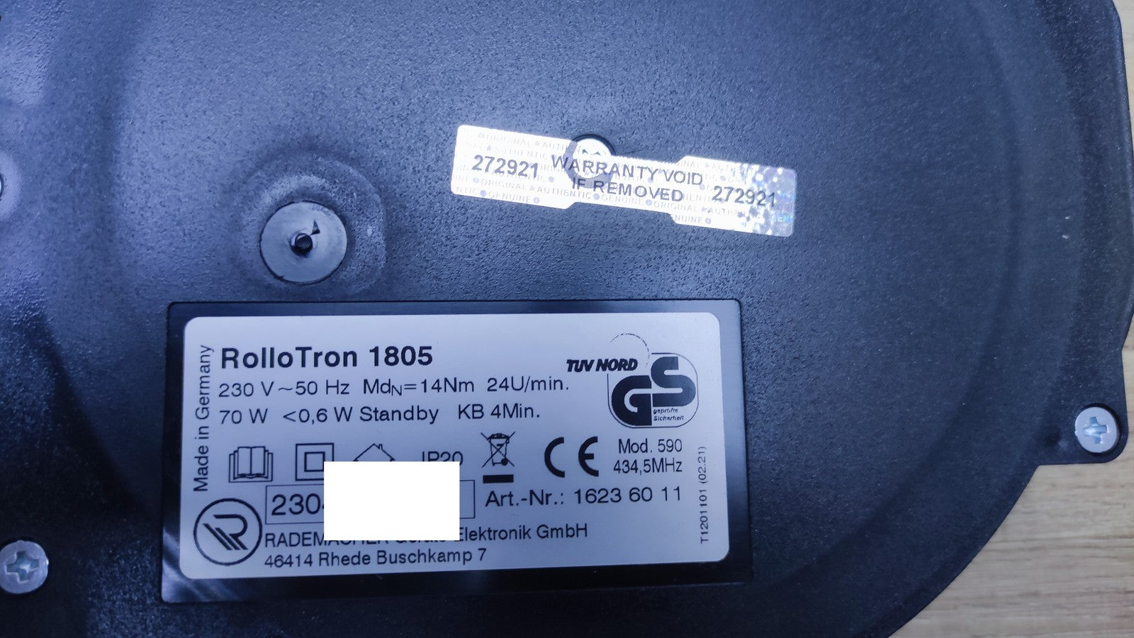 RolloTron Comfort Funk-Gurtwickler (60 kg Zugkraft) 1805-UW 16236011, I36382