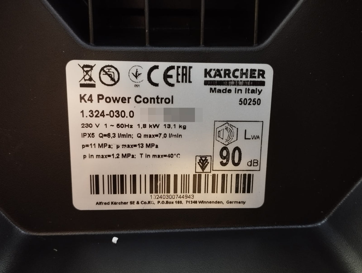 Kärcher K4 Power Control Hochdruckreiniger 1.324-030.0 mit Pistole Strahlrohr