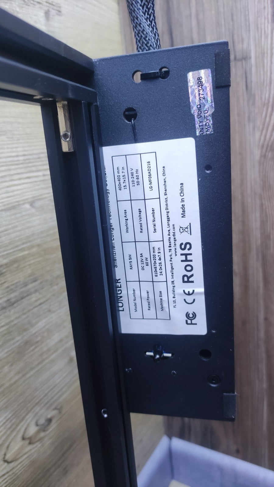 LONGER RAY5 5W Lasergraviergerät 400x400mm, 3,5" Touchscreen, I37610